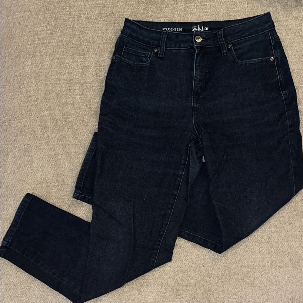 Style & Co. Women's Black Straight Leg Jeans 6P